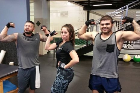 aaron ledesma with clients - wichita personal training group classes